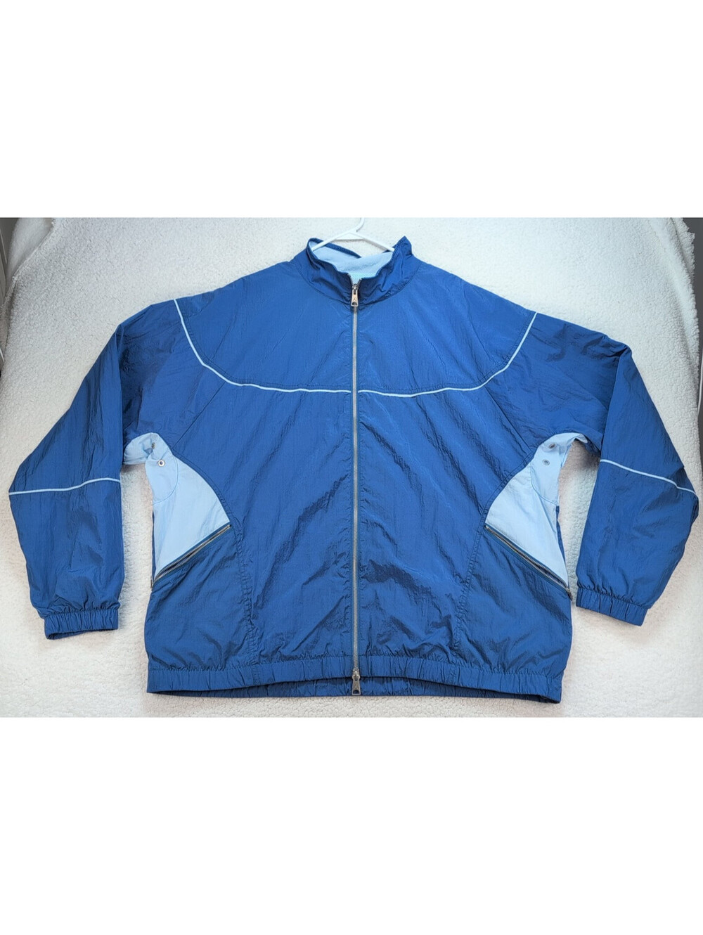Jordan Flight Mens 2XL Windbreaker Track Jacket Blue Full Zip Lightweight DV7624